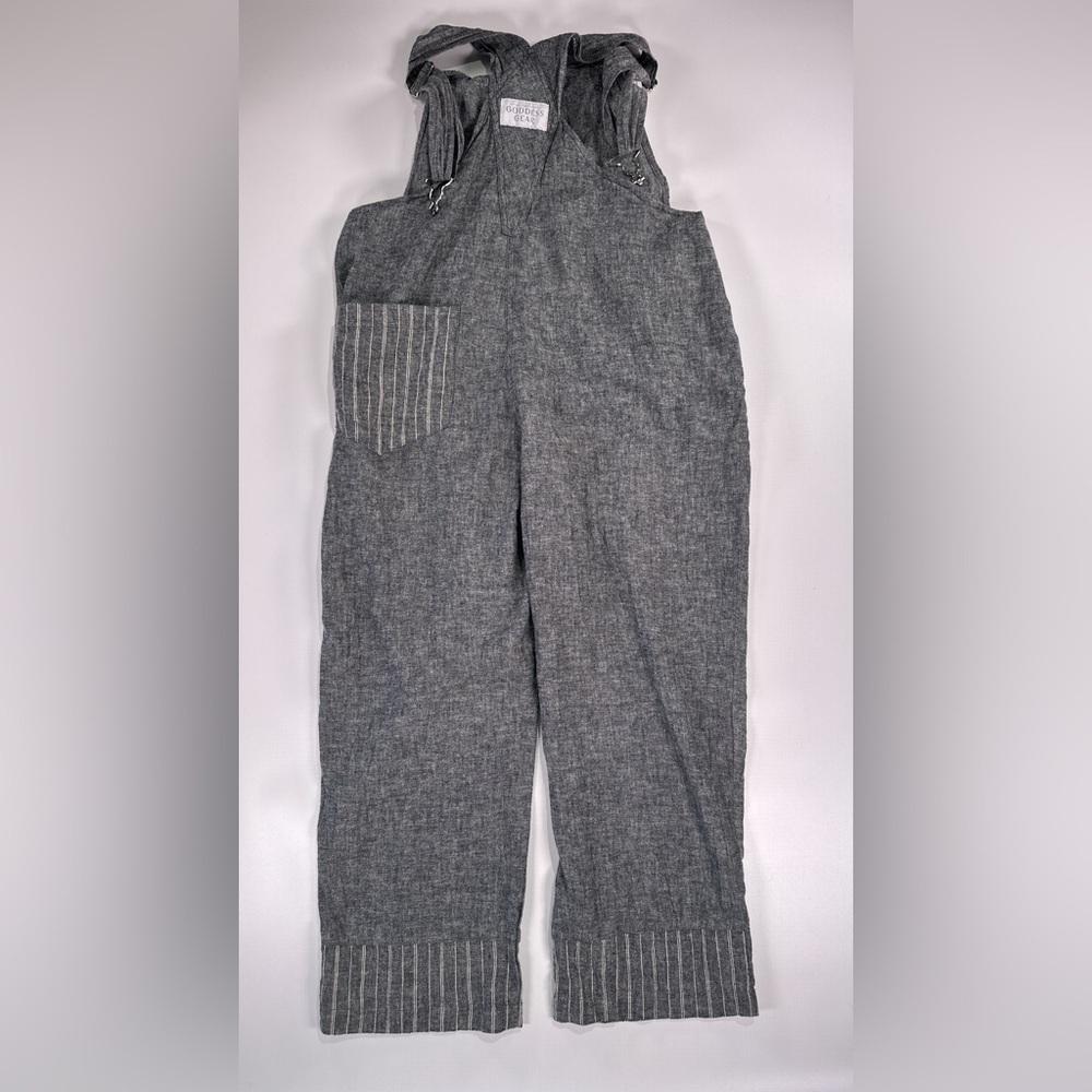 Goddess Gear Womens Hemp Organic Cotton Bib Overalls Wide Leg M - Picture 7 of 13